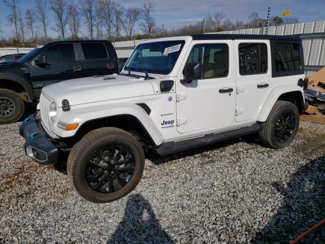 1C4JJXP69NW271650 - 2022 JEEP WRANGLER U SAHARA 4XE WHITE photo 1