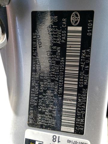 4T1BK1EB0EU125594 - 2014 TOYOTA AVALON BASE 银色 照片 13