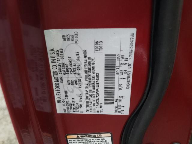 1FMZU73W94UB74583 - 2004 FORD EXPLORER XLT RED photo 13