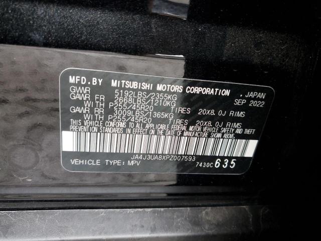 JA4J3UA8XPZ007593 - 2023 MITSUBISHI OUTLANDER SE BLACK photo 13