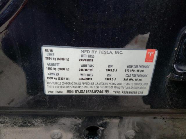 5YJSA1E25JF244199 - 2018 TESLA MODEL S Qara foto 12