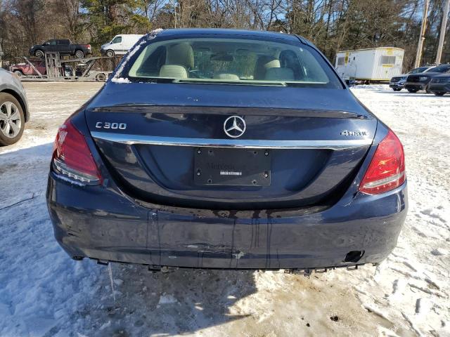 55SWF4KB8GU165397 - 2016 MERCEDES-BENZ C 300 4MATIC BLUE photo 6