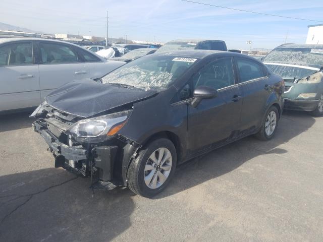 KNADN4A32H6039679 - 2017 KIA RIO EX GRAY photo 2