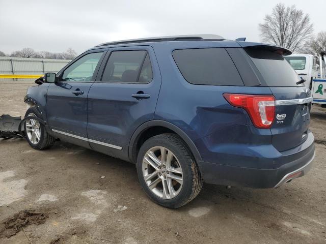 1FM5K8D87GGC04435 - 2016 FORD EXPLORER XLT BLUE photo 2