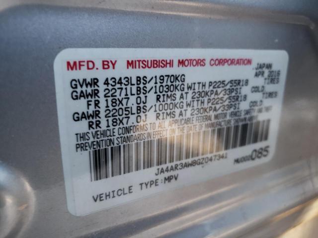 JA4AR3AW8GZ047341 - 2016 MITSUBISHI OUTLANDER ES SILVER photo 12