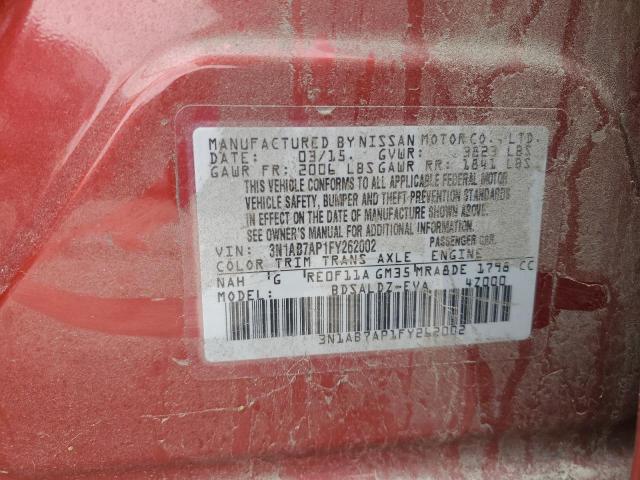 3N1AB7AP1FY262002 - 2015 NISSAN SENTRA S RED photo 13