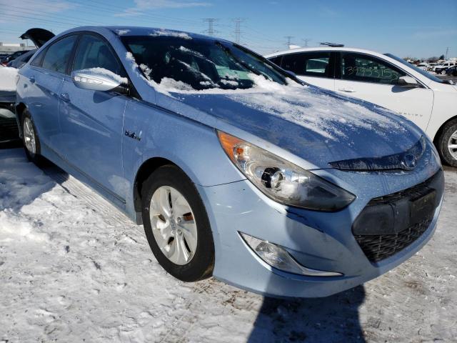 KMHEC4A41EA117220 - 2014 HYUNDAI SONATA HYBRID BLUE photo 4