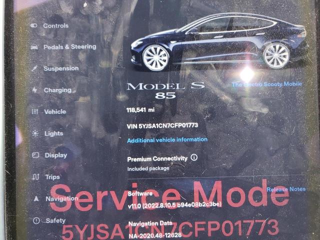 5YJSA1CN7CFP01773 - 2012 TESLA MODEL S Սև լուսանկար 9