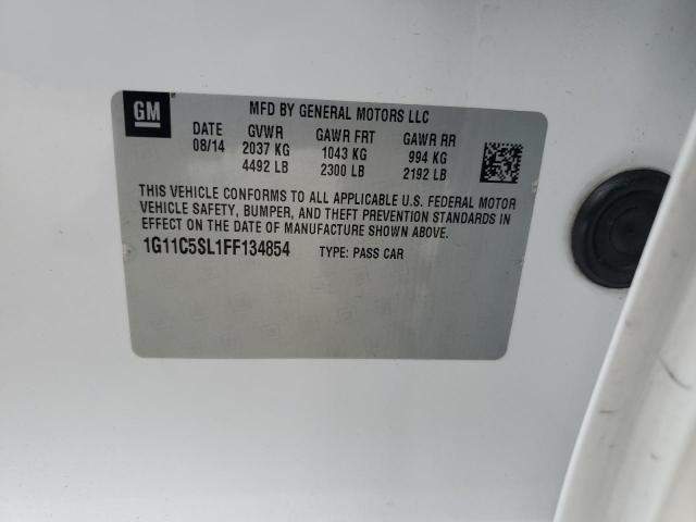 1G11C5SL1FF134854 - 2015 CHEVROLET MALIBU 1LT 白色 照片 12