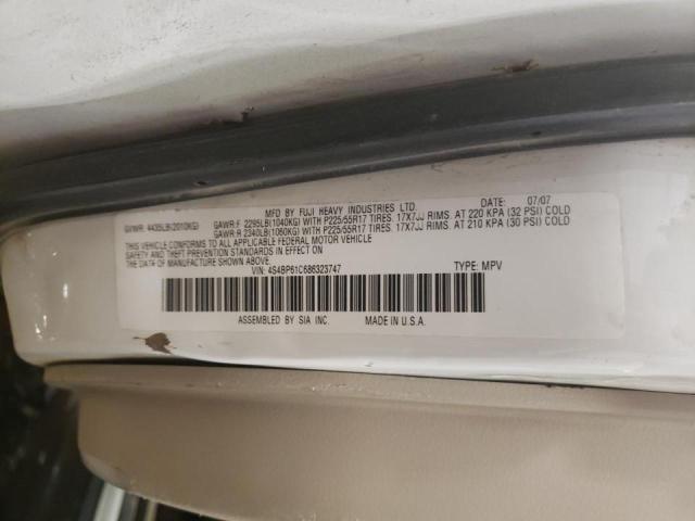 4S4BP61C686323747 - 2008 SUBARU OUTBACK 2.5I WHITE photo 12