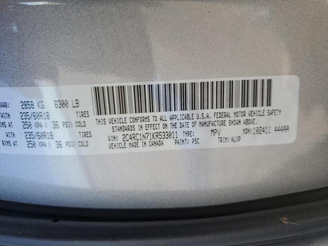 2C4RC1N71KR533011 - 2019 CHRYSLER PACIFICA HYBRID LIMITED SILVER photo 13