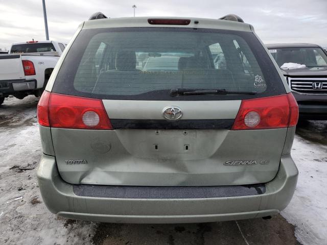 5TDZK23C68S219542 - 2008 TOYOTA SIENNA CE GREEN photo 6