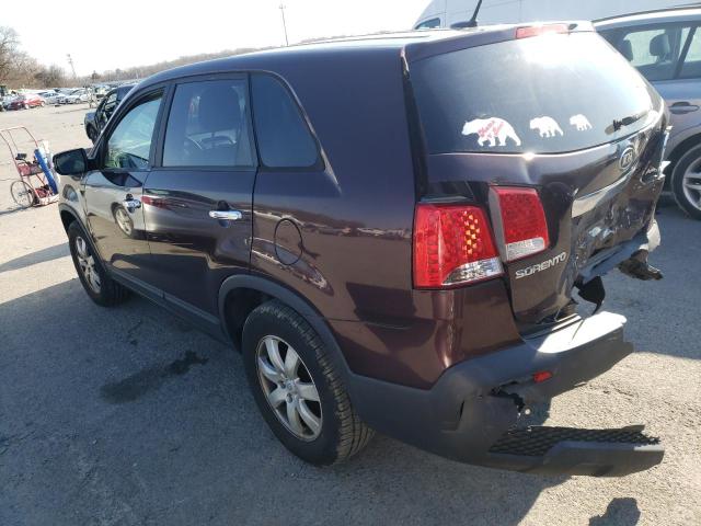 5XYKT3A13BG067259 - 2011 KIA SORENTO BASE BURGUNDY photo 2