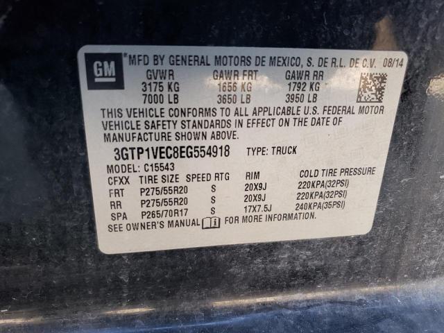 3GTP1VEC8EG554918 - 2014 GMC SIERRA C1500 SLT BLACK photo 12