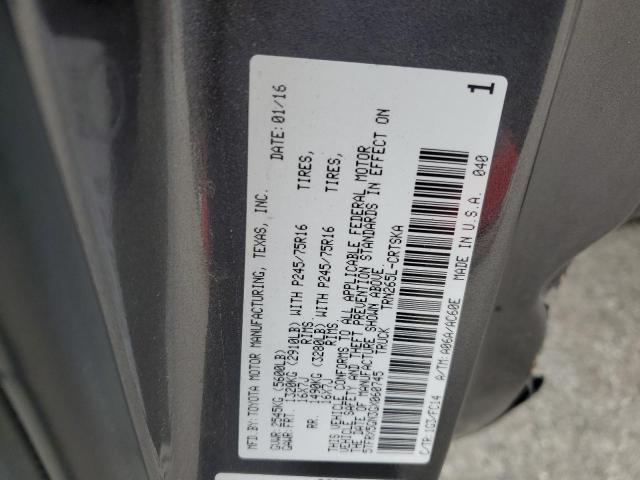 5TFRX5GN3GX060745 - 2016 TOYOTA TACOMA ACCESS CAB ნაცრისფერი ფოტო 12