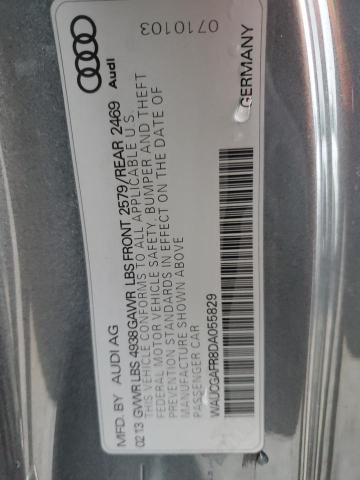 WAUCGAFR8DA055829 - 2013 AUDI S5 PREMIUM PLUS 灰色 照片 12