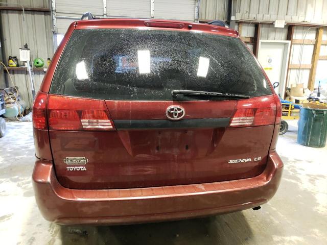 5TDZA23C75S355371 - 2005 TOYOTA SIENNA CE MAROON photo 6