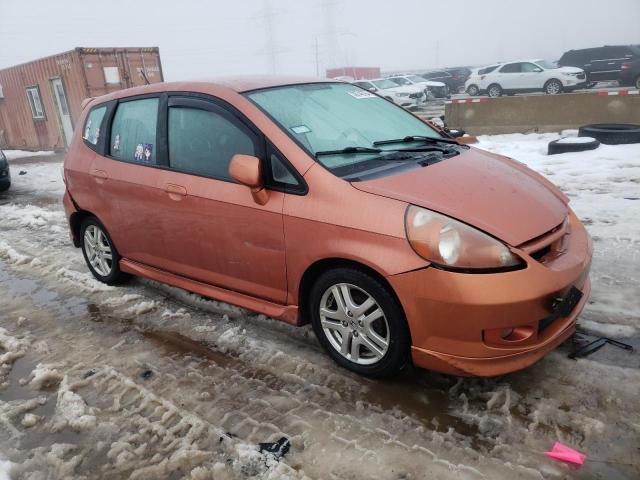 JHMGD37678S022252 - 2008 HONDA FIT SPORT ORANGE photo 4