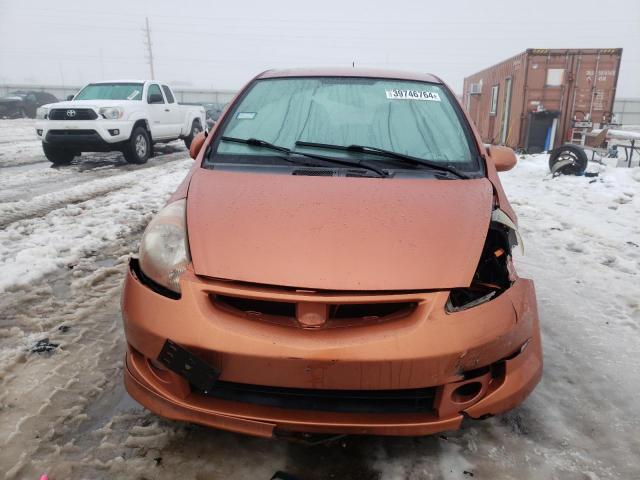 JHMGD37678S022252 - 2008 HONDA FIT SPORT ORANGE photo 5