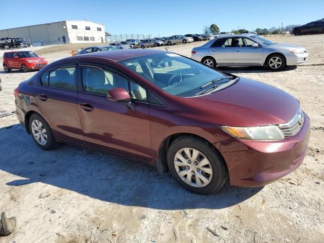 2HGFB2F56CH569827 - 2012 HONDA CIVIC LX BURGUNDY photo 4