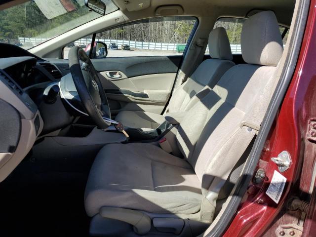 2HGFB2F56CH569827 - 2012 HONDA CIVIC LX BURGUNDY photo 7