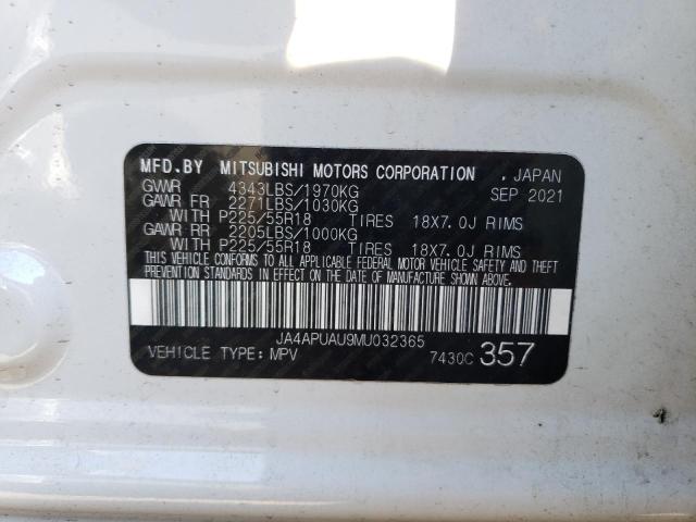 JA4APUAU9MU032365 - 2021 MITSUBISHI OUTLANDER ES WHITE photo 13