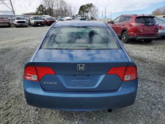 2HGFA16557H513882 - 2007 HONDA CIVIC LX BLUE photo 6