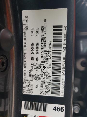 3TMAZ5CN8NM186647 - 2022 TOYOTA TACOMA DOUBLE CAB 灰色 照片 12