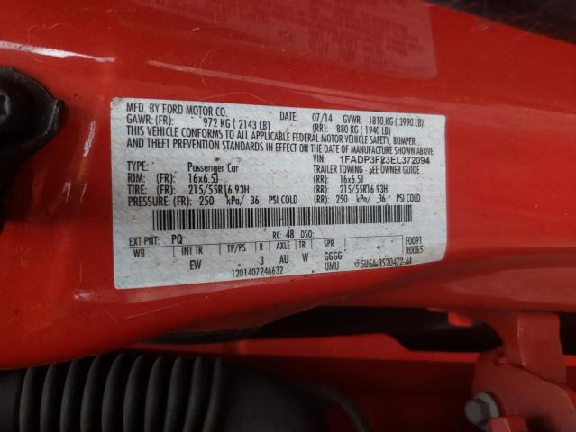 1FADP3F23EL372094 - 2014 FORD FOCUS SE RED photo 12