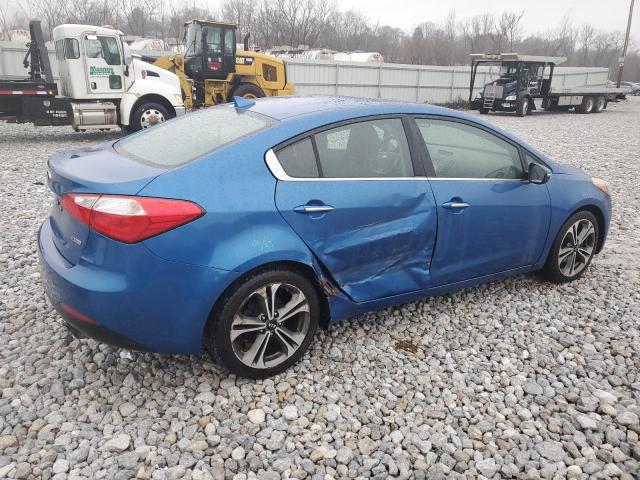 KNAFX4A81F5365166 - 2015 KIA FORTE EX BLUE photo 3