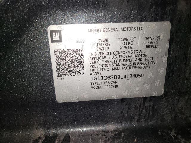 1G1JG6SB9L4124050 - 2020 CHEVROLET SONIC GRAY photo 12