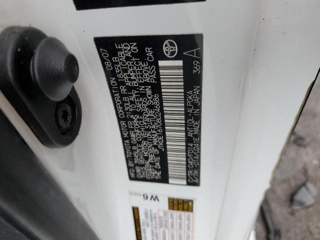 JTKDE167080246886 - 2008 TOYOTA SCION TC 白色 照片 12