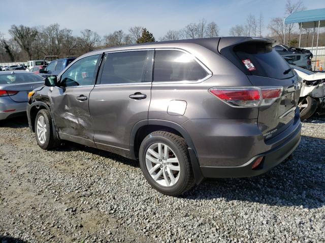 5TDZARFH3ES004974 - 2014 TOYOTA HIGHLANDER LE GRAY photo 2