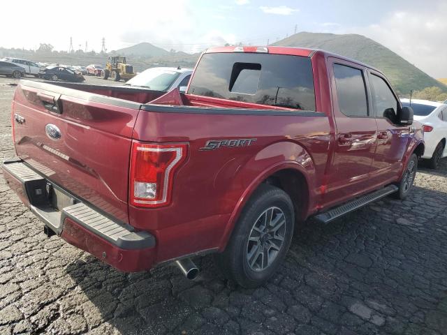 1FTEW1CP1HKC29953 - 2017 FORD F150 SUPERCREW RED photo 3