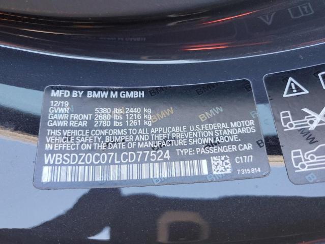 WBSDZ0C07LCD77524 - 2020 BMW M8 GRAY photo 12