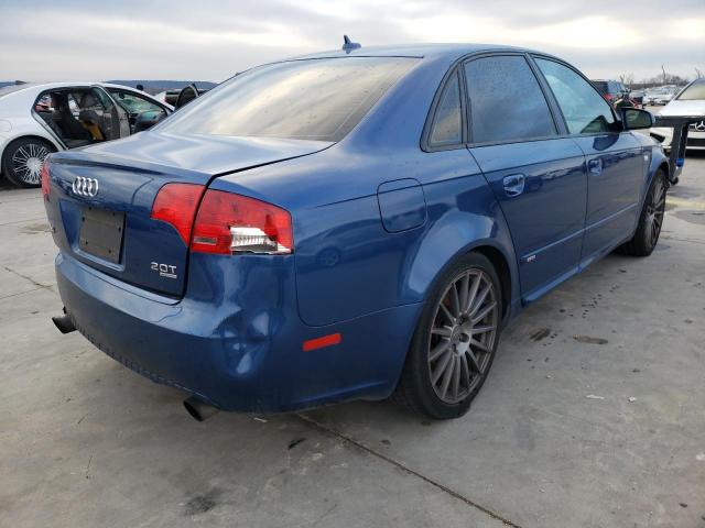 WAUEF78E08A070100 - 2008 AUDI A4 S-LINE 2.0T QUATTRO TURBO BLUE photo 3