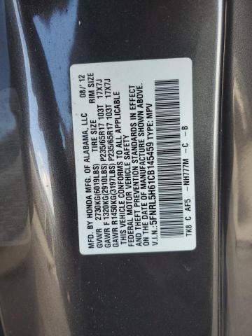 5FNRL5H61CB145459 - 2012 HONDA ODYSSEY EXL CHARCOAL photo 13