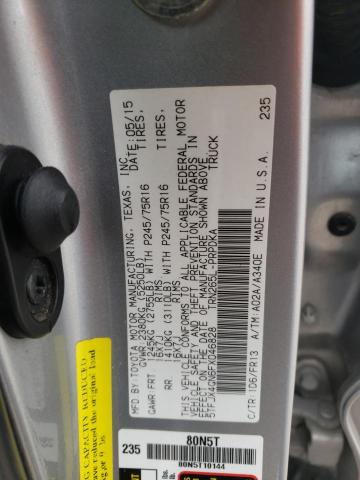 5TFJX4GN6FX046828 - 2015 TOYOTA TACOMA DOUBLE CAB PRERUNNER GRAY photo 12