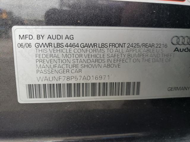 WAUNF78P57A016971 - 2007 AUDI A3 2.0 PREMIUM GRAY photo 12