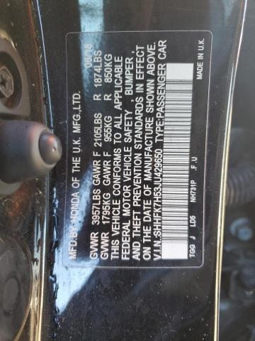 SHHFK7H53JU429650 - 2018 HONDA CIVIC EX BLACK photo 12