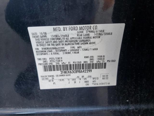 2FMEK63C89BA42299 - 2009 FORD FLEX LIMITED BLUE photo 13