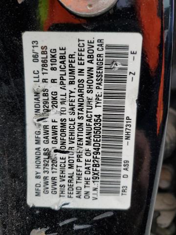 19XFB2F94DE050354 - 2013 HONDA CIVIC EXL Qara foto 13