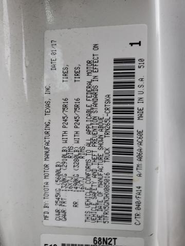 5TFRX5GN3HX085016 - 2017 TOYOTA TACOMA ACCESS CAB თეთრი ფოტო 12