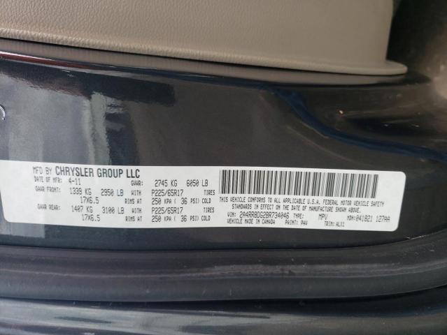 2A4RR8DG2BR734046 - 2011 CHRYSLER TOWN & COU TOURING L BLACK photo 13