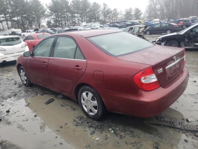 4T1BE32K02U023652 - 2002 TOYOTA CAMRY LE RED photo 2