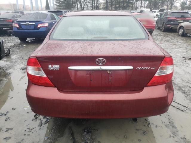 4T1BE32K02U023652 - 2002 TOYOTA CAMRY LE RED photo 6