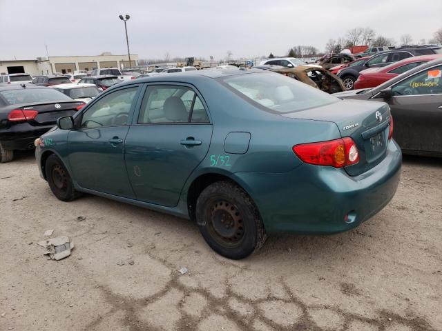 1NXBU40E89Z130304 - 2009 TOYOTA COROLLA BASE GREEN photo 2