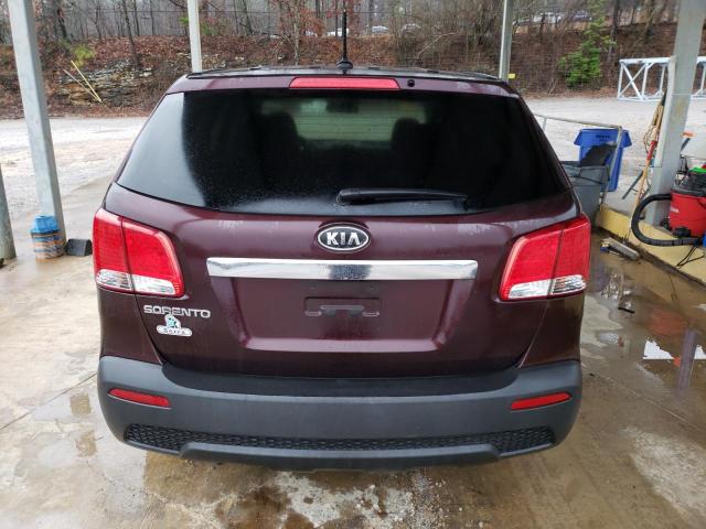 5XYKT3A19CG201306 - 2012 KIA SORENTO BASE MAROON photo 6