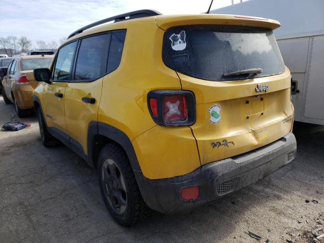 ZACCJAAT4FPC34377 - 2015 JEEP RENEGADE SPORT Դեղին լուսանկար 2