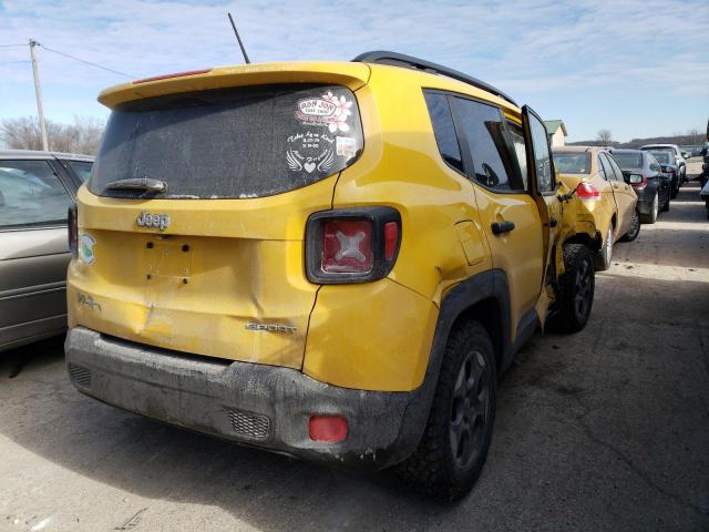 ZACCJAAT4FPC34377 - 2015 JEEP RENEGADE SPORT Դեղին լուսանկար 3